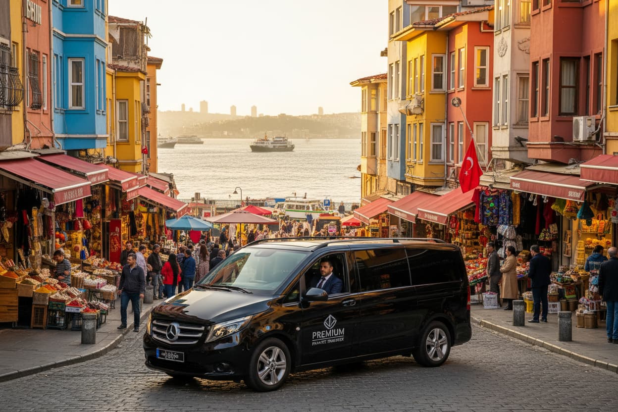 TTT Transfer – Trustable Turkish Transfer Mercedes Vito private transfer from Istanbul Asia Side Kadıköy to Sabiha Gökçen Airport with Bosphorus view